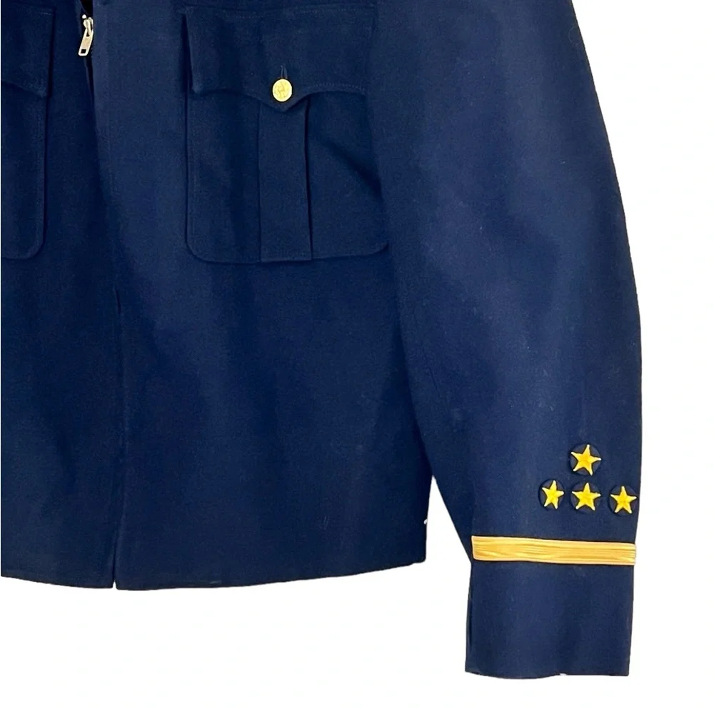 Vintage 1971 Men’s Military Uniform Jacket wool zip front size large